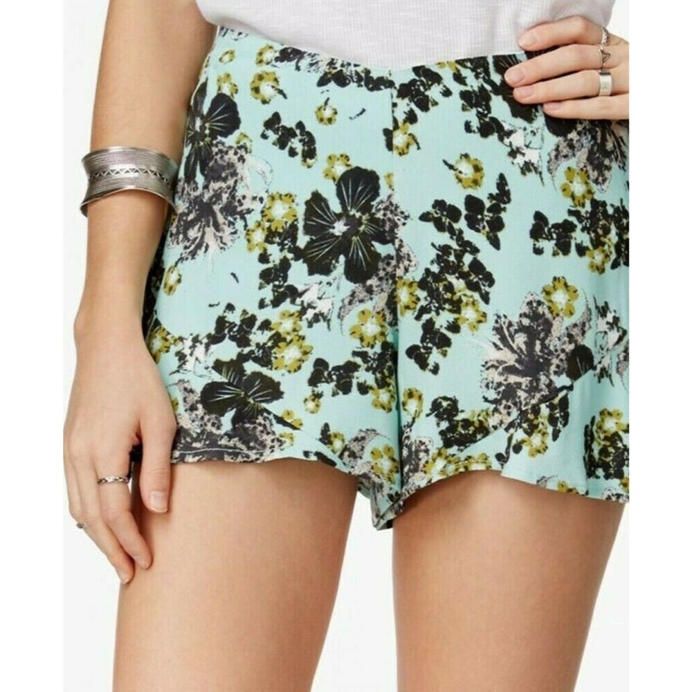 NEW w/ TAGS FREE PEOPLE Fiona Printed Mint Flutter Shorts (Size 0) MSRP $78